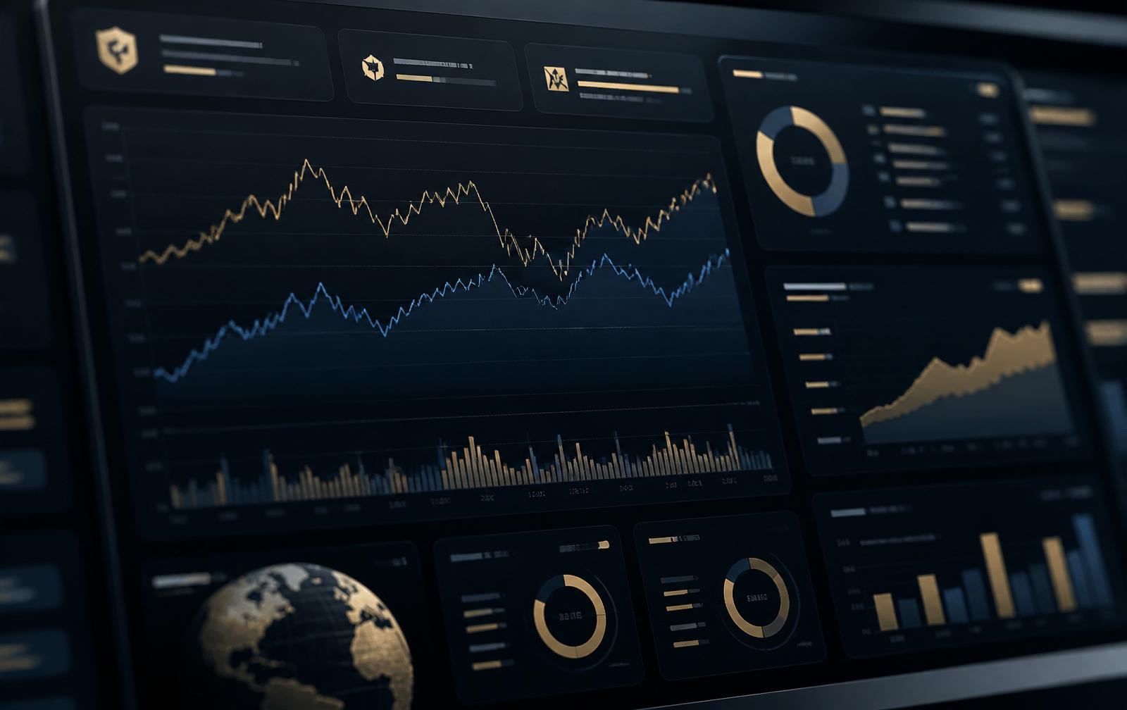 Dashboard de tesouraria com curvas de proteção cambial e de commodities